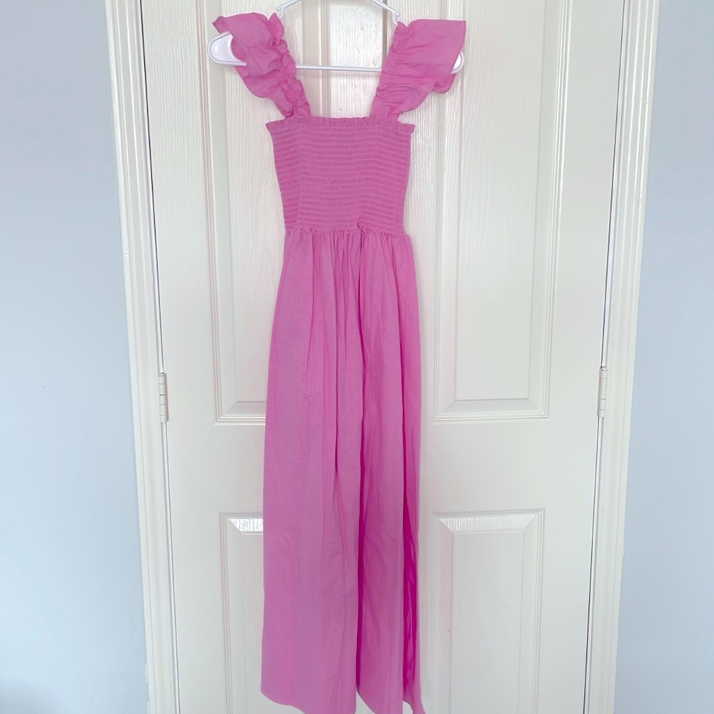 Petal & Pup Pink Midi Dress with Ruffle Straps